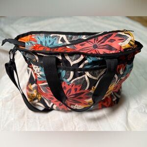 Vibrant Floral Tote Bag with Black Straps